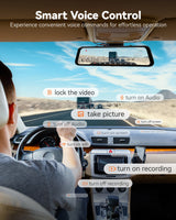 WIFI Rearview Mirror and Dash Cam with Voice Control