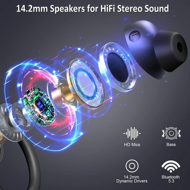 Wireless Bluetooth 5.3 Earbuds, Stereo Bass, in-Ear Noise Cancelling Mic