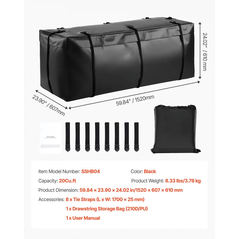 Heavy Duty Hitch Cargo Carrier Bag - Waterproof