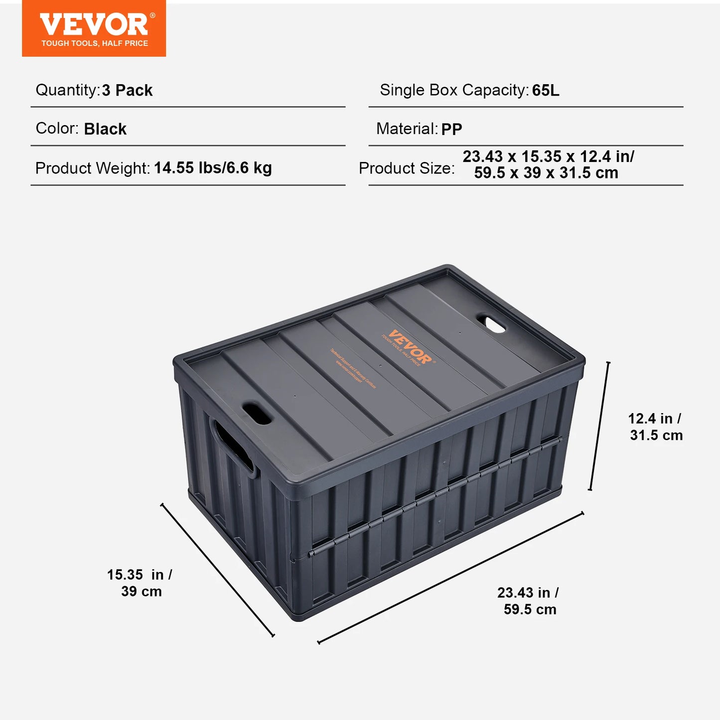 45L/65L Collapsible Storage Bins