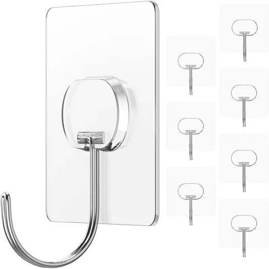 Large Adhesive Hooks for Hanging Heavy Duty Wall Hooks Self Adhesive Transparent Hook for Bathroom Shower Door