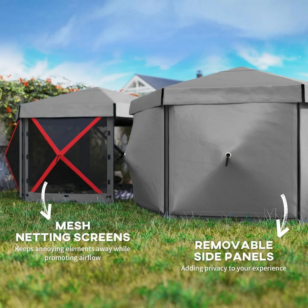 12' x 12' Hexagonal Pop-Up Gazebo Tent