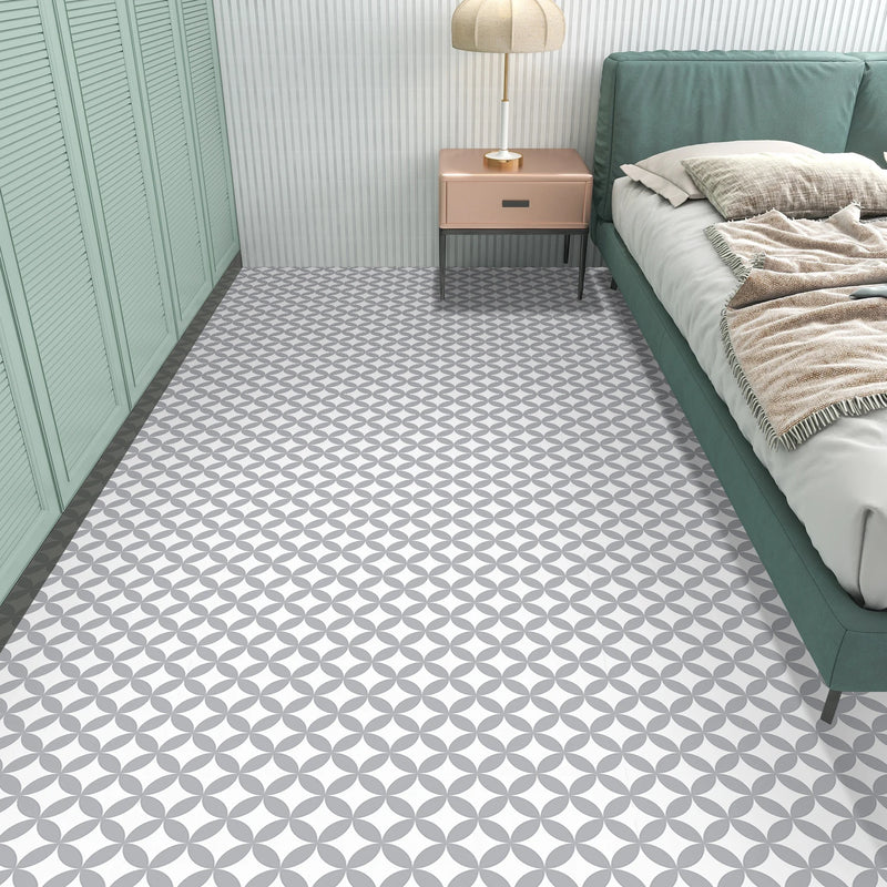 Grey Peel & Stick Waterproof Vinyl Floor Tiles