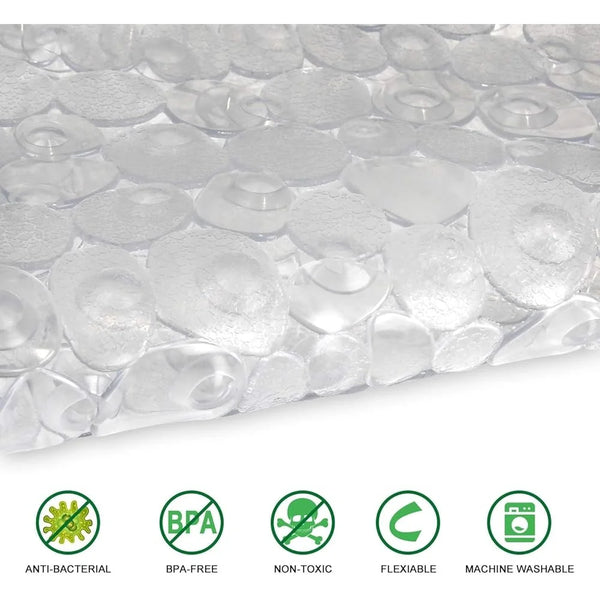 Non-Slip Pebbles Bath Mat with Suction Cups