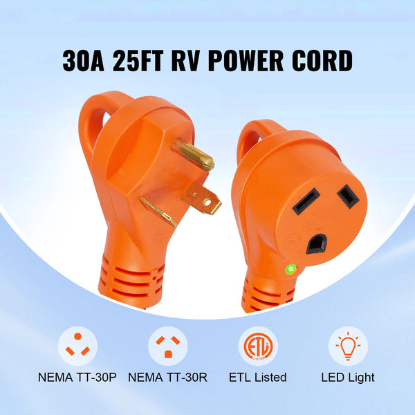 15/25/50 ft RV Extension Cord 30/50 Amp