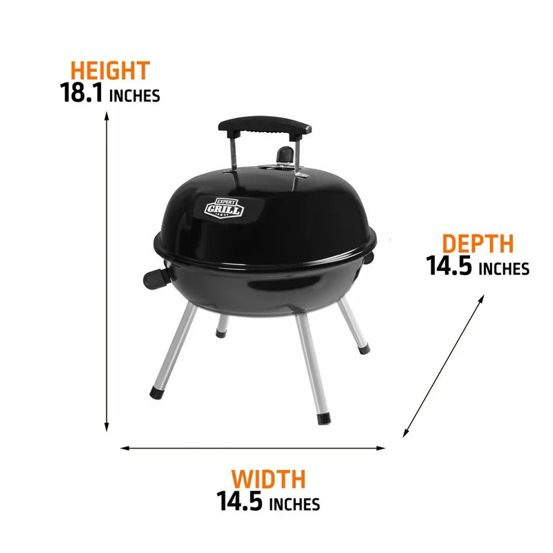 Portable Charcoal Grill 14.5 Inch Tabletop