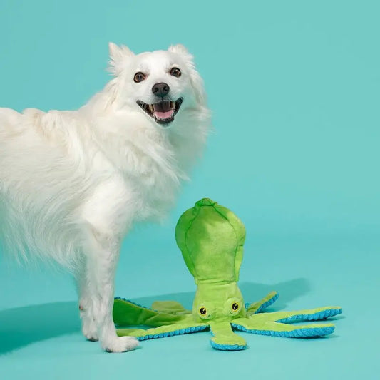 Squeaky Fluffy Squid Dog Toy