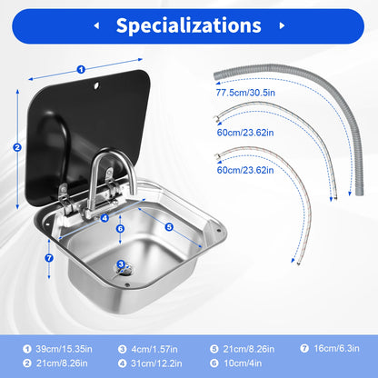 Steel RV Sink - Rectangular