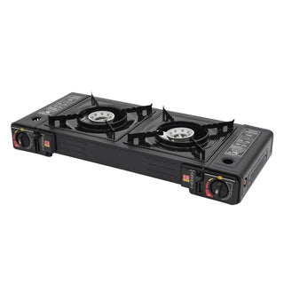 Portable Camping 2 Burner Stove with Storage Case