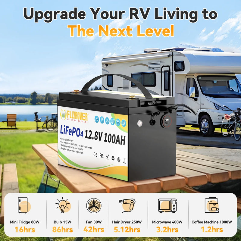 LiFePO4 Battery 12V 100Ah BMS Lithium Battery