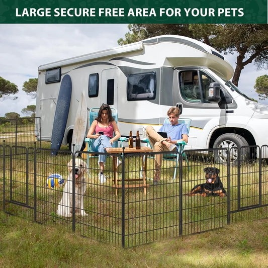 Metal Dog Fence with 2 Gates,16 Panels and 40" High