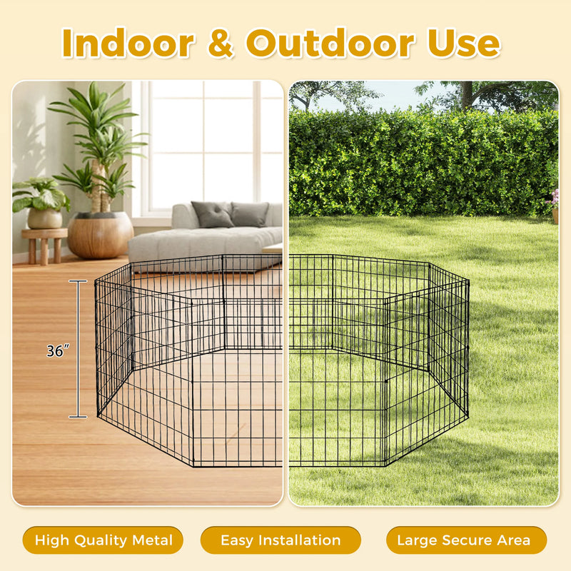 Sturdy Black Octagonal Metal Dog Playpen - 8 Panels ea. 
24" x 24" Panels to run along bottom of RV for no escape!