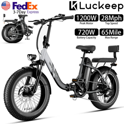 Folding Electric Bike with Mini Sofa Back Seat