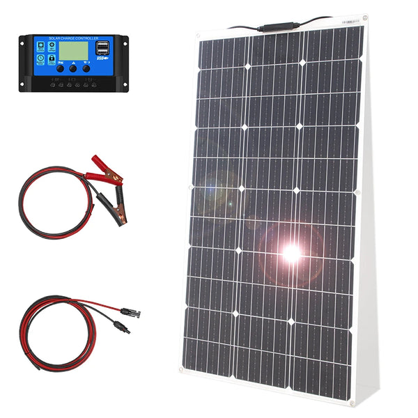 12V Flexible Waterproof Solar Panel Kit with Controller