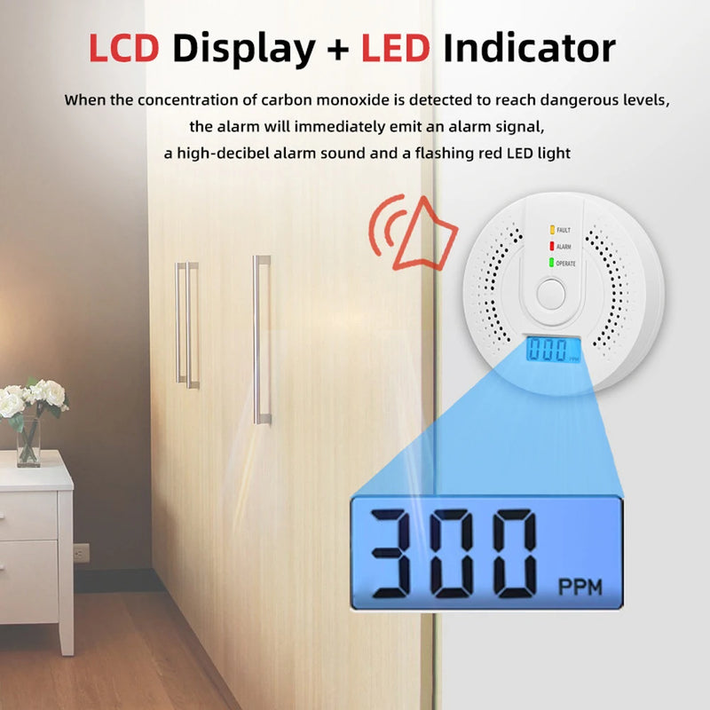 Digital Carbon Monoxide Detector Alarm Warning
