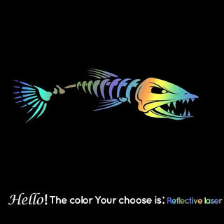 Skeleton Bone Fish Vinyl Stickers