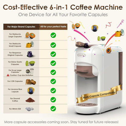19-Bar Small Espresso Machine & Coffee Machine