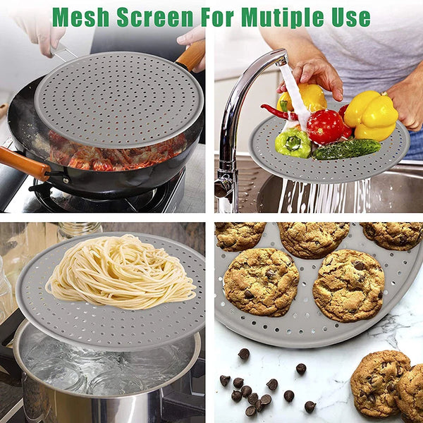 Silicone Kitchen Splatter Screen with Handle