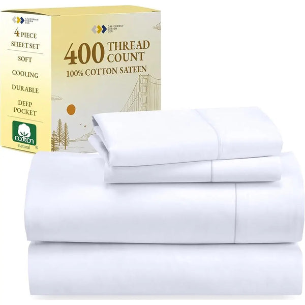 King Size Bed Sheets 400 Thread Count, Deep Pocket