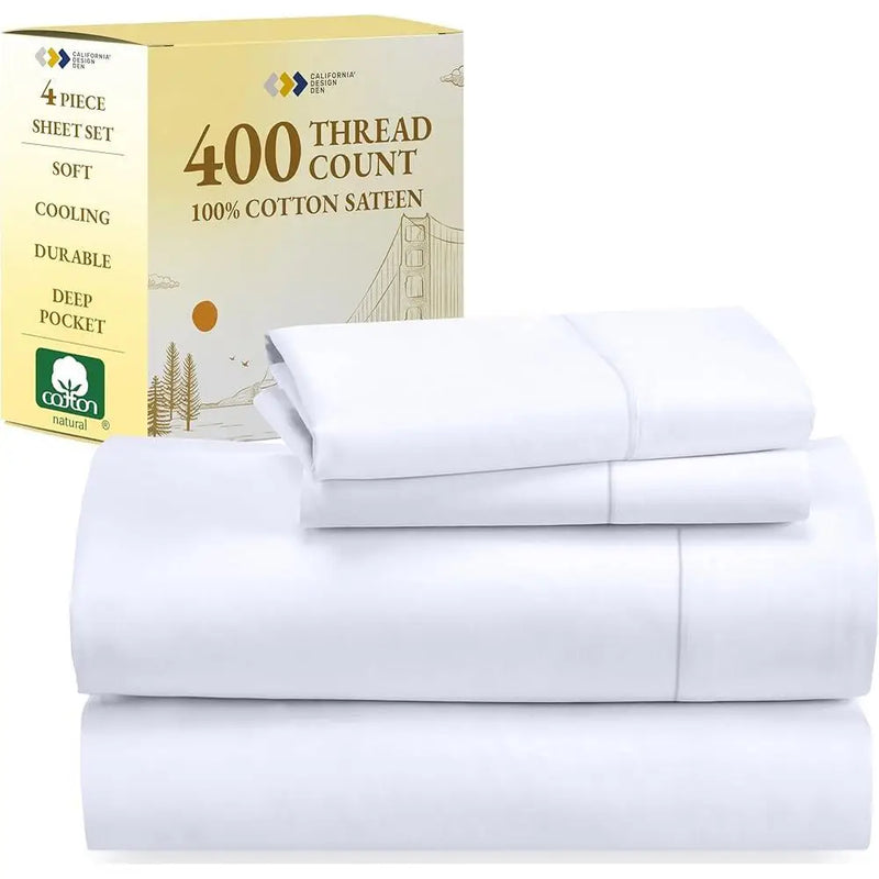 King Size Bed Sheets 400 Thread Count, Deep Pocket