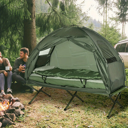 1-person Elevate Folding Tent/Camping Cot w/Air Mattress and Sleeping Bag