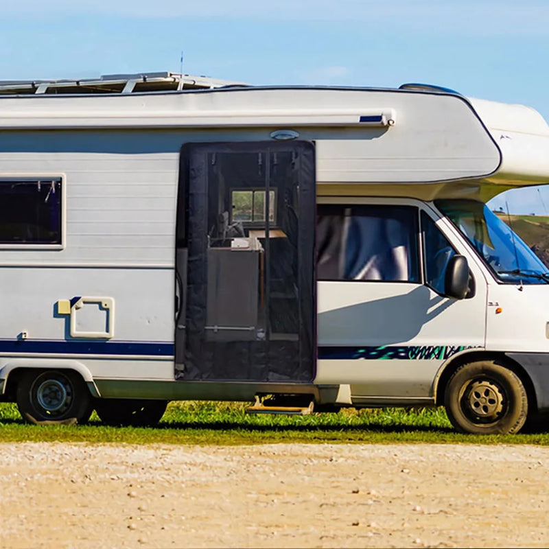 Magnetic Caravan Door Curtain with Zipper