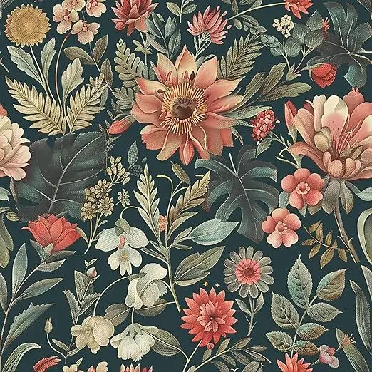 Vintage Floral Peel and Stick Wallpaper