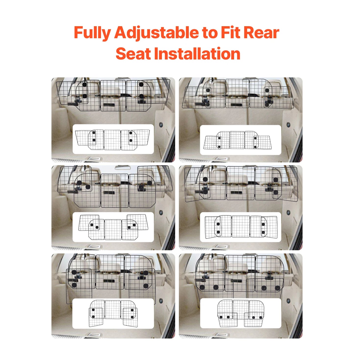 Universal-Fit Dog Car Barrier