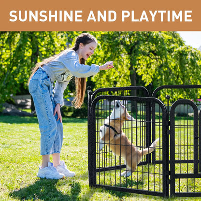 Metal Dog Fence with Wide Door, 40"Height 8/16 Panels