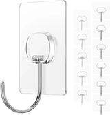 Large Adhesive Hooks for Hanging Heavy Duty Wall Hooks Self Adhesive Transparent Hook for Bathroom Shower Door