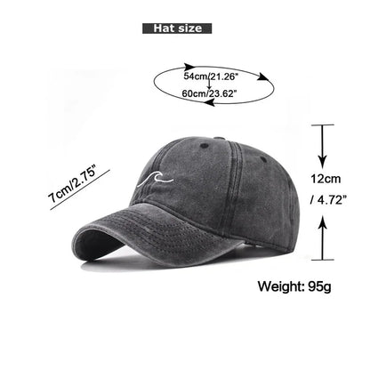 Wave Ripple Embroidery Baseball Cap