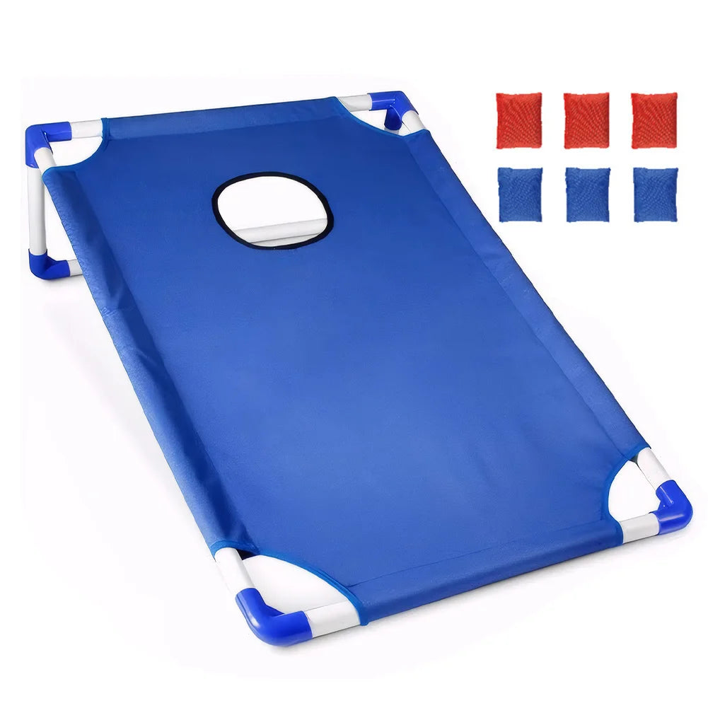 Portable Cornhole Board Set with 3 Red 3 Blue Bags
