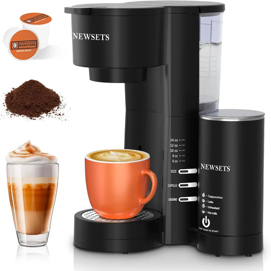 3 in 1 Single Serve Coffee Maker with Milk Frother
