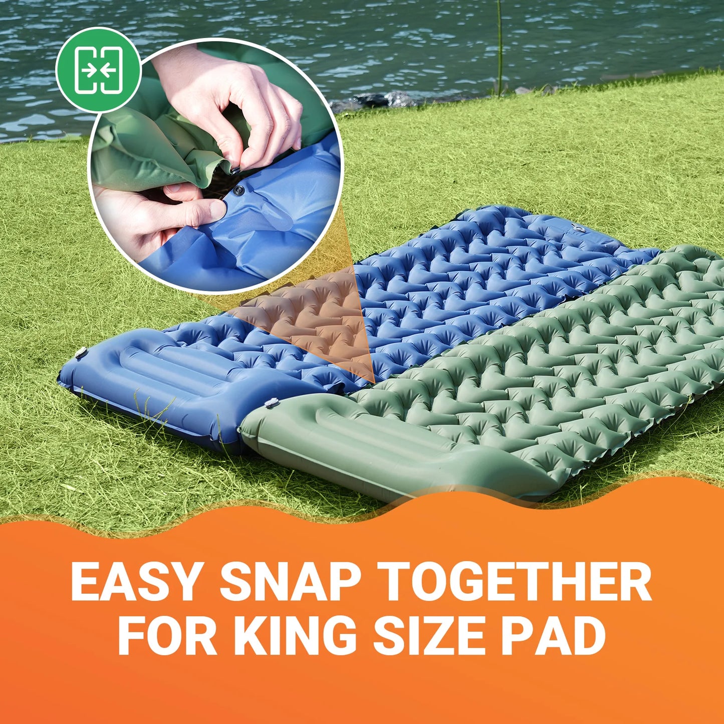 Camp Self Inflating Sleeping Pad, Built-in Foot Pump