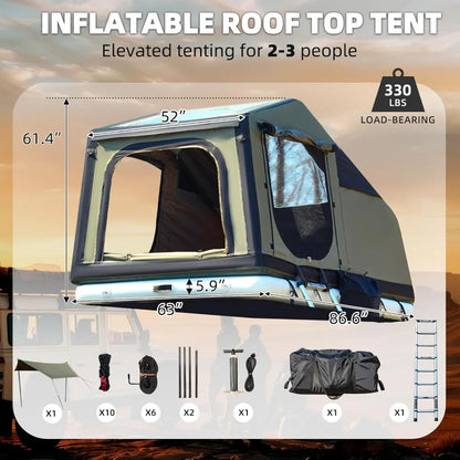 SUV Tent with Air Cushion, Telescopic Ladder & Extended Canopy