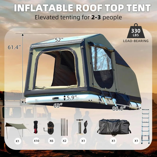 SUV Tent with Air Cushion, Telescopic Ladder & Extended Canopy