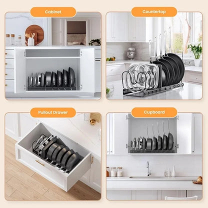 2 Pack Expandable Pot Lid Rack Organizer