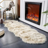 Ultra Soft Beige Faux Sheepskin Area Rug 2 X 6 Ft