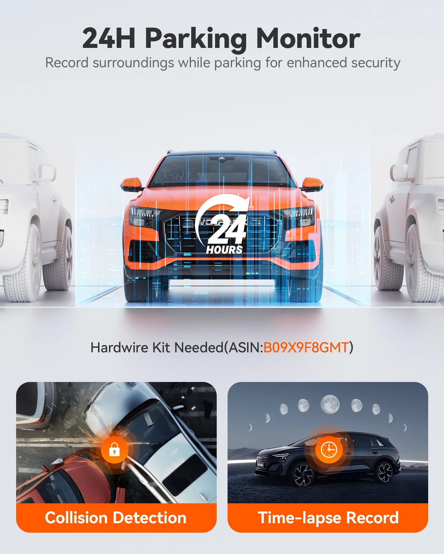 WIFI Rearview Mirror and Dash Cam with Voice Control