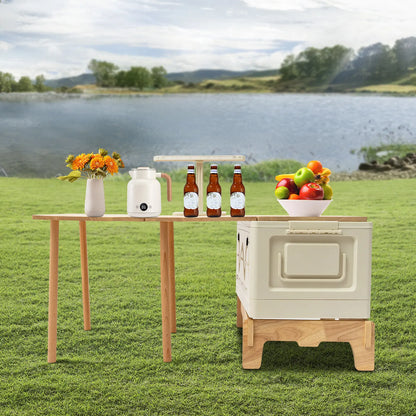 Outdoor Camping Storage Box and Folding Table with Light