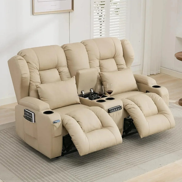 65.5" RV Loveseat Recliner & Console
