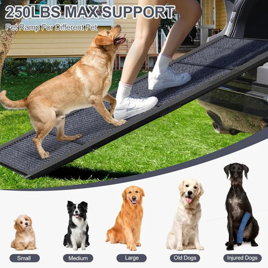 Wide/Longer Folding Portable Dog Ramp (63" L x 17.3" W)