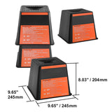 RV Rubber Leveling Pads - Landing Feet Permanently Attached to Jack Stabilizers