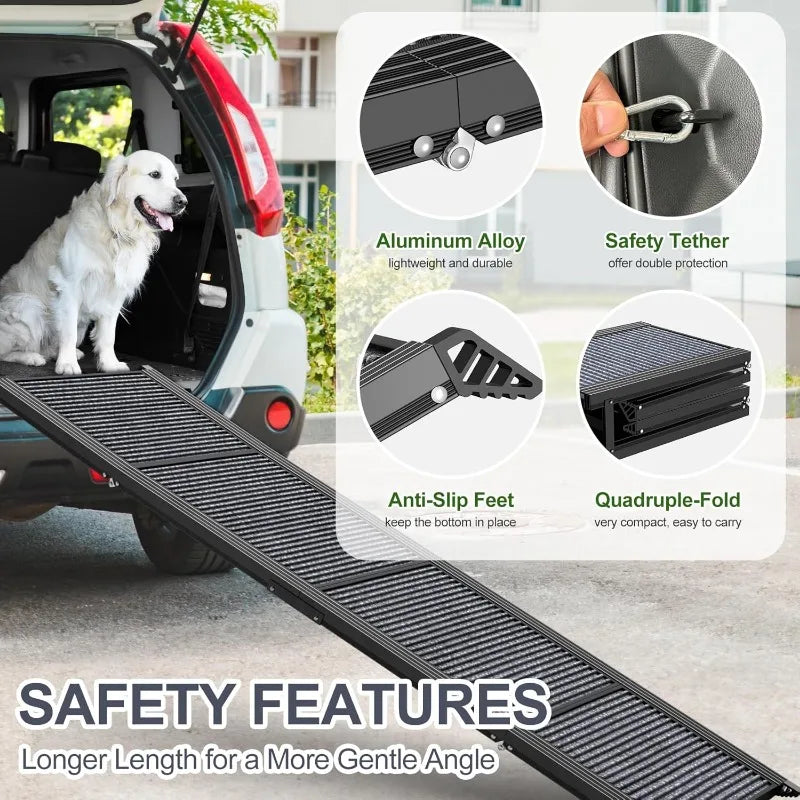 Wide/Longer Folding Portable Dog Ramp (63" L x 17.3" W)