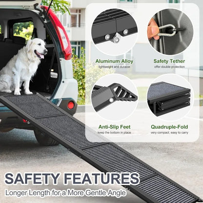 Wide/Longer Folding Portable Dog Ramp (63" L x 17.3" W)
