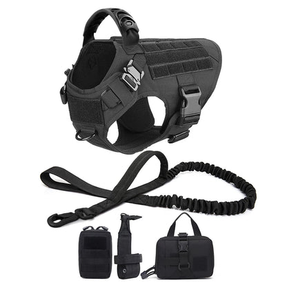 Tactical Dog Harness, Leash, Bags Set
