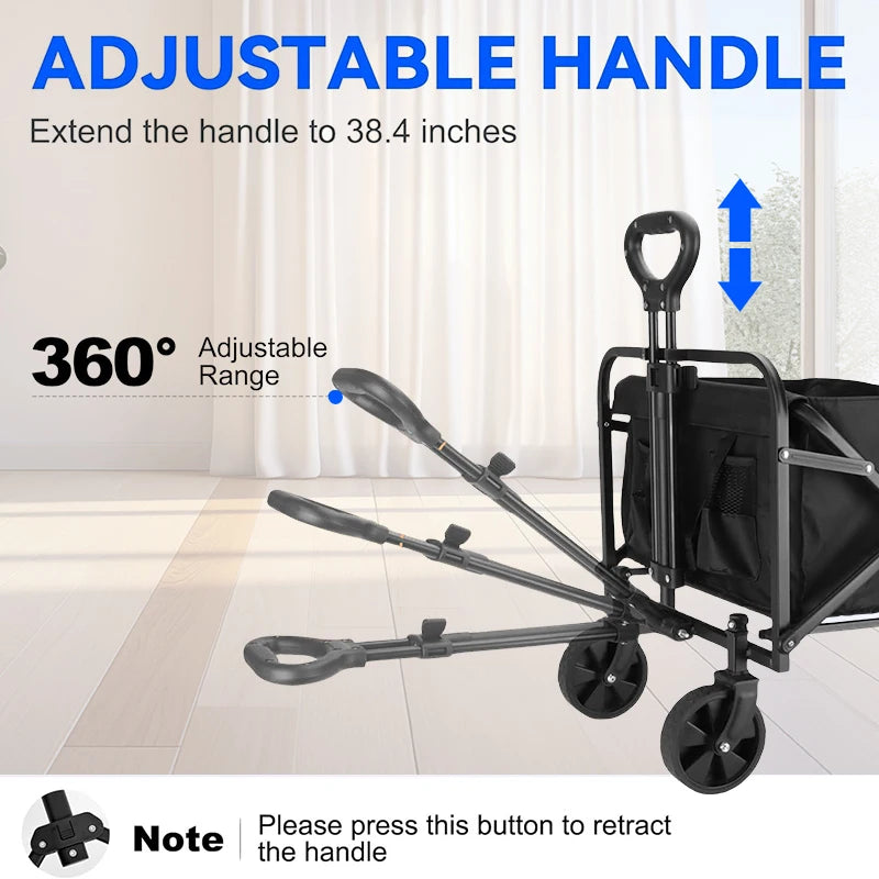 Large Capacity Portable, Foldable Cart on Wheels
