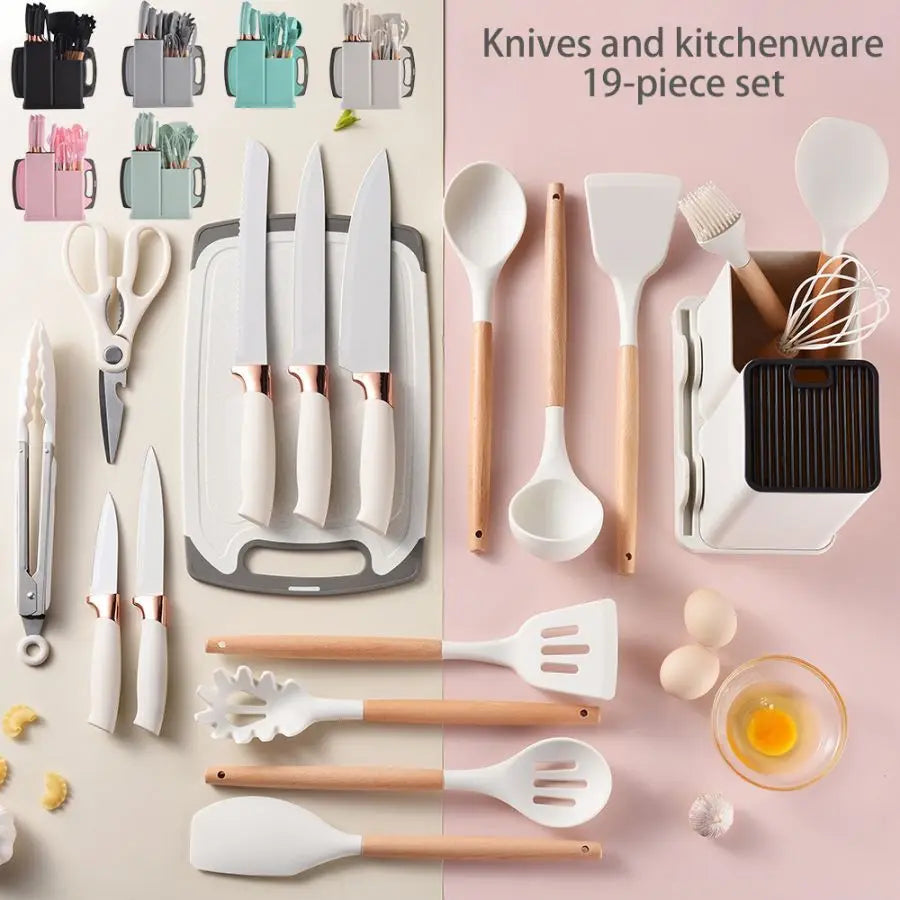 19pcs Food Grade Silicone Kitchenware Set