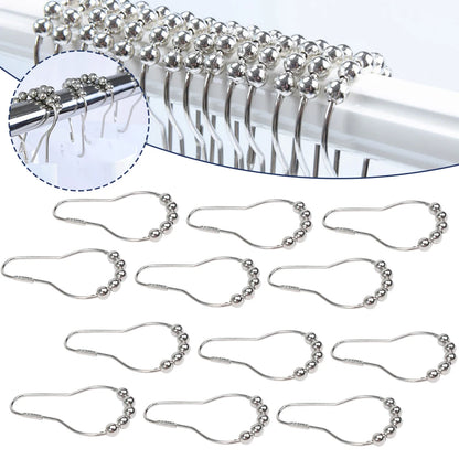 12pcs/set Stainless Steel Curtain Hooks