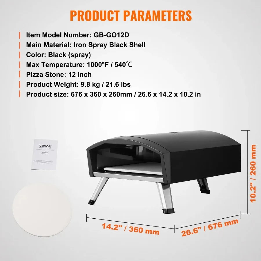 12" Gas Pizza Oven